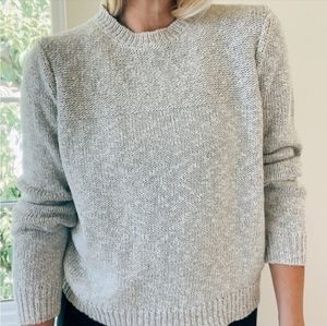 JENNI KAYNE Cotton Linen blend crewneck knit sweater